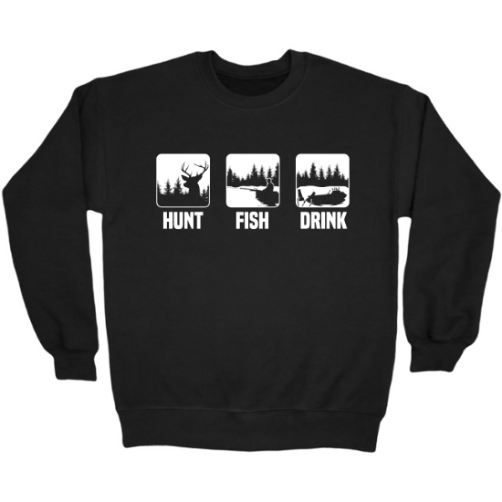 Hunt Fish Drink Sketch Crewneck Sweatshirt 01