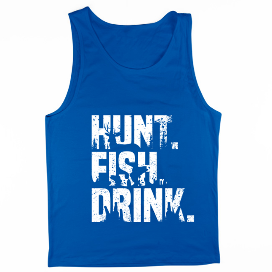 Hunt Fish Drink Silhouettes Mens Tank Top