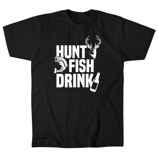 Hunt Fish Drink Images Mens T-Shirt
