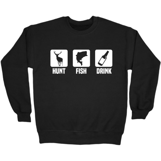 Hunt Fish Drink Icons Crewneck Sweatshirt