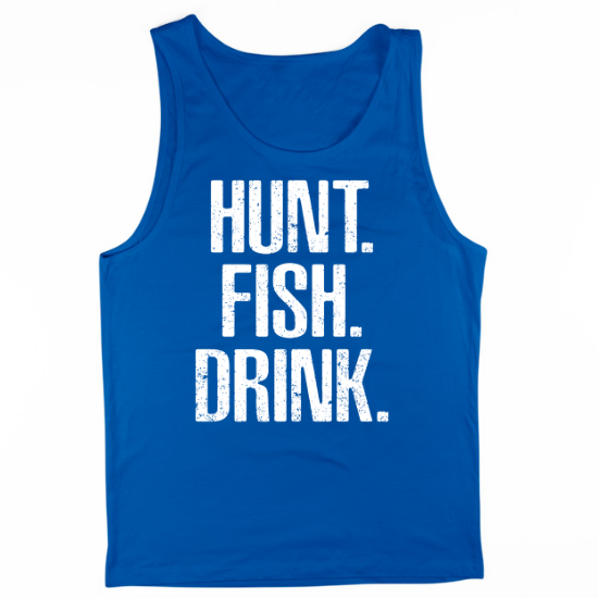 Hunt Fish Drink Distressed Mens Tank Top