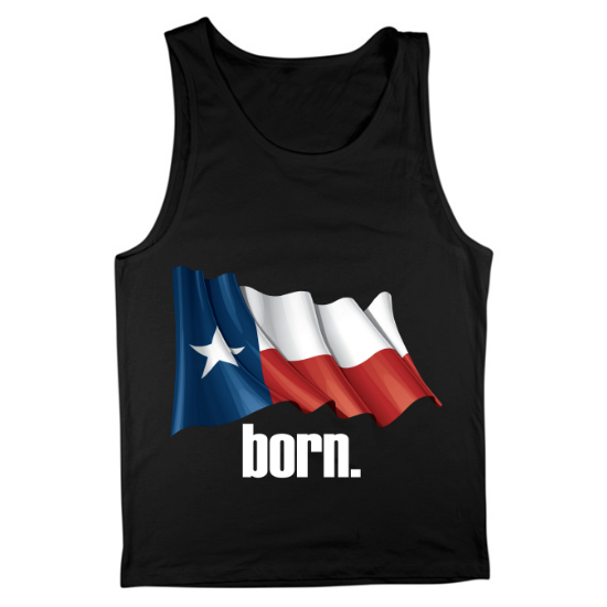 Born in Texas Flag Mens Tank Top 01