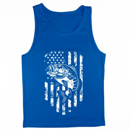 American Flag Fishing Mens Tank Top