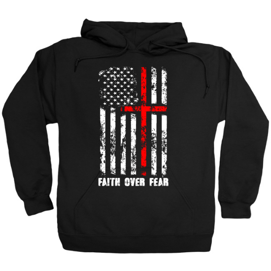 Faith Over Fear Red Line Hoodie