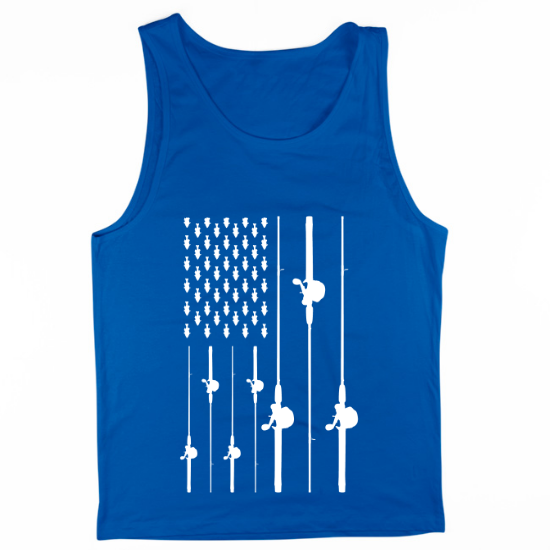 Flag Fishing Rod Mens Tank Top