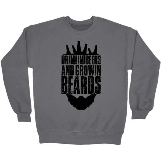 Drinkin Beers and Growin Beards Head Crewneck Sweatshirt