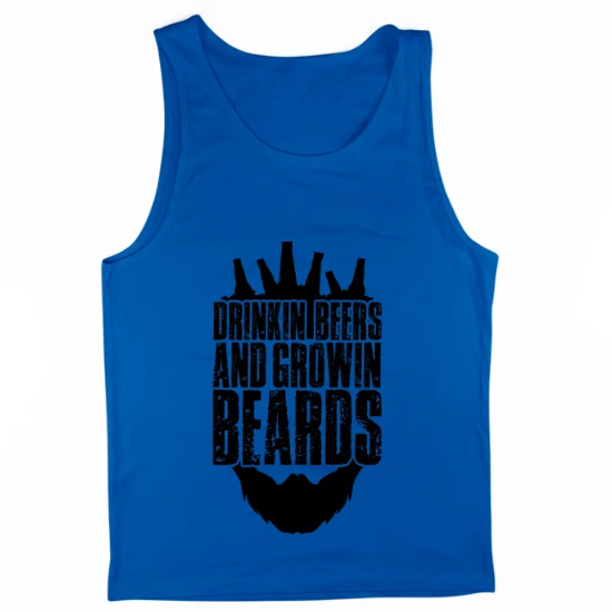 Drinkin Beers and Growin Beards Head Mens Tank Top