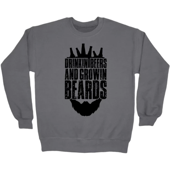 Drinkin Beers and Growin Beards Head Crewneck Sweatshirt 01