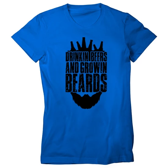 Drinkin Beers and Growin Beards Head Womens T-Shirt 01
