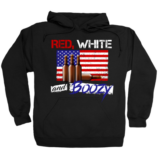 Red White and Boozy Merica Hoodie