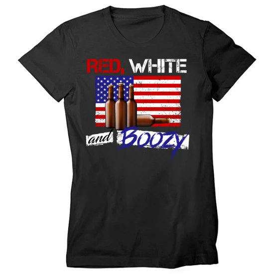 Red White and Boozy Merica Womens T-Shirt