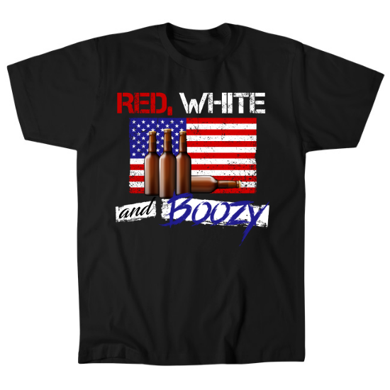 Red White and Boozy Merica Mens T-Shirt