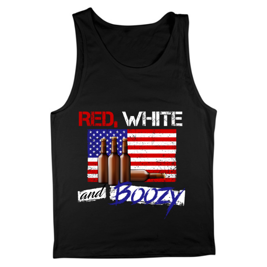 Red White and Boozy Merica Mens Tank Top