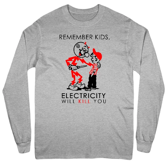 Electricity Kills Mens Long Sleeve T-Shirt