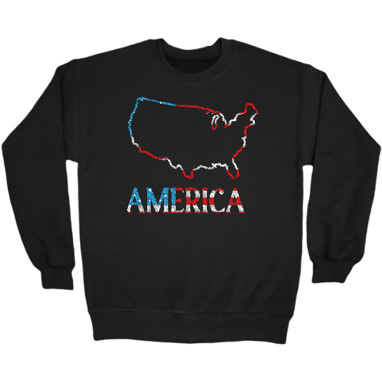 America Map Crewneck Sweatshirt