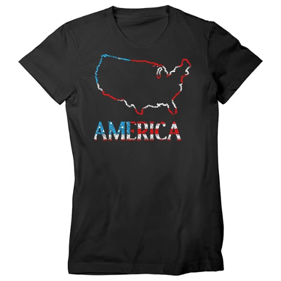 America Map Womens T-Shirt
