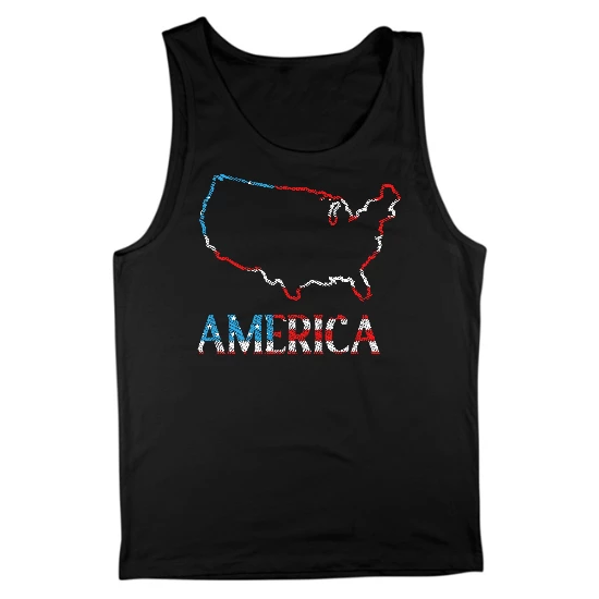 America Map Mens Tank Top