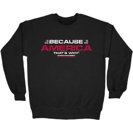 Because America Crewneck Sweatshirt 01