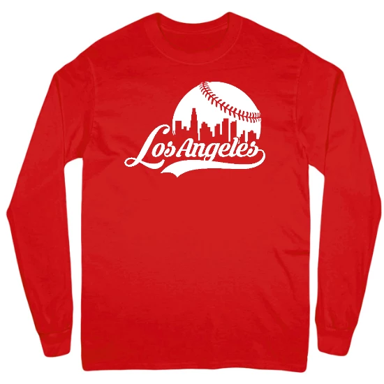 LAC Baseball Skyline Mens Long Sleeve T-Shirt