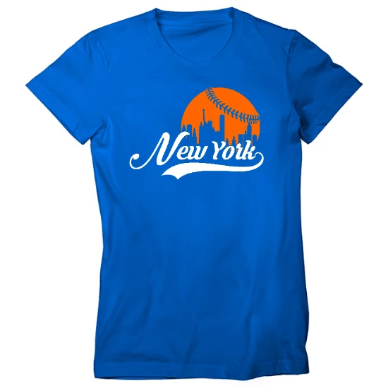 New York Baseball Skyline Womens T-Shirt