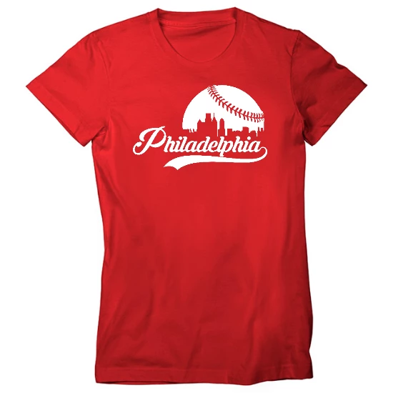 Philadelphia Baseball Skyline Womens T-Shirt
