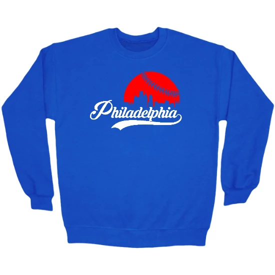 Philadelphia Baseball Skyline Crewneck Sweatshirt 01