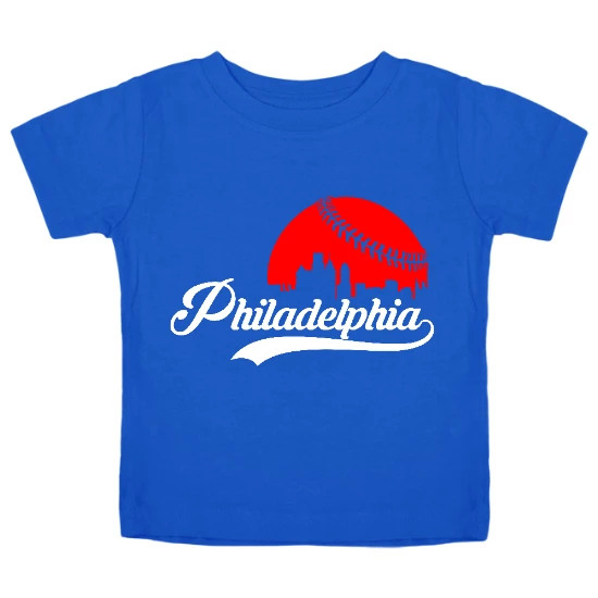 Philadelphia Baseball Skyline Kids T-Shirt 01