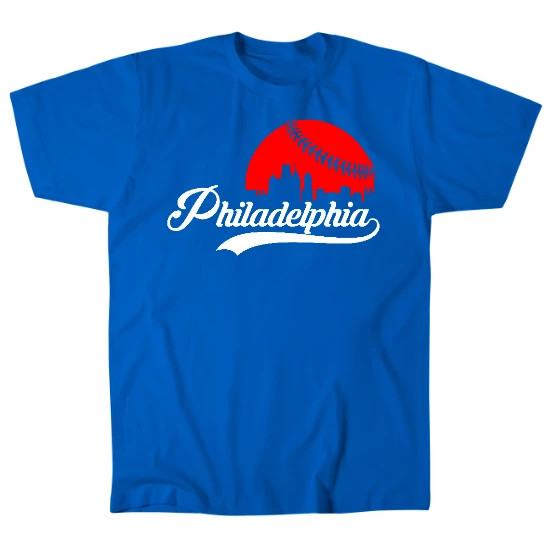 Philadelphia Baseball Skyline Mens T-Shirt 01