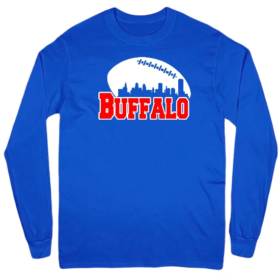 Buffalo Football Skyline Mens Long Sleeve T-Shirt