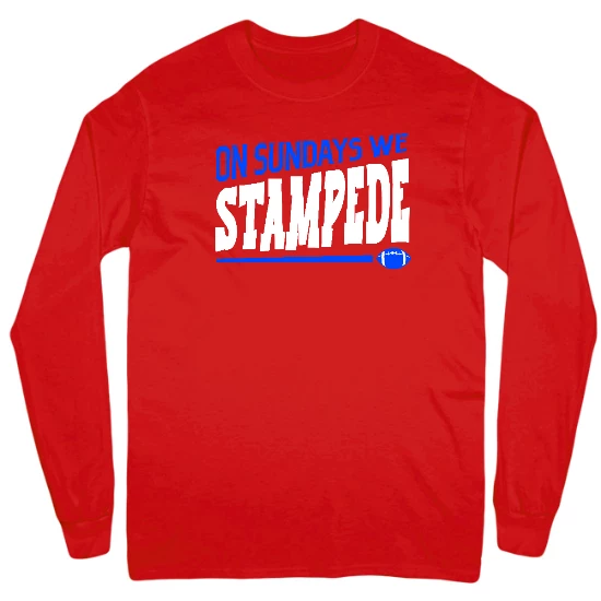 Sunday Stampede Buffalo Football Mens Long Sleeve T-Shirt